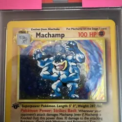 1999 Pokemon Game Machamp Holo 1st Edition PSA 4 - Image 4