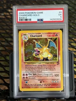 2000 Pokemon Game Base 2 #4 Charizard Holo PSA 5 - Image 1