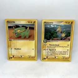 Electrike 52/109 & Manectric 39/109 Ruby & Sapphire Pokemon TCG 2003 E Reader - Image 1