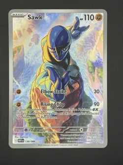 Pokemon TCG Sawk 130/086 Illustration Rare Sv: White Flare - NM - Image 1