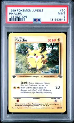 1999 POKEMON JUNGLE 1ST ED #60 PIKACHU PSA 9 - Image 1