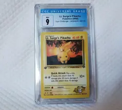 Pokemon Gym Challenge - Lt. Surge's Pikachu 1st Edition 84/132 CGC Graded 9 MINT - Image 1