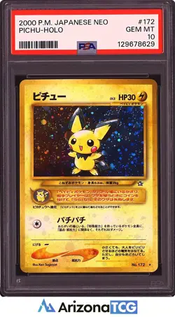 Pokemon 2000 Pichu 172 Holo Neo Japanese GEM MINT PSA 10 - Image 1