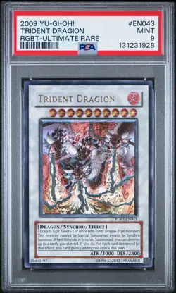 2009 Yu-Gi-Oh! TCG Trident Dragion Raging Battle RGBT-EN043 Ultimate Rare PSA 9 - Image 1