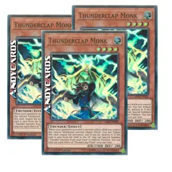 3x THUNDERCLAP MONK (Monaco Rombo Di Tuono) • Super R • SAST EN026 • YUGIOH! - Image 1