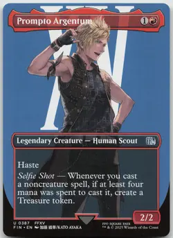Prompto Argentum Borderless 387 Uncommon FINAL FANTASY NM MTG - Image 1