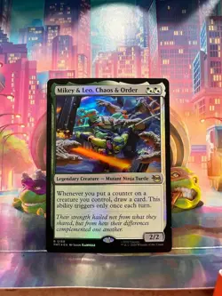 Mikey and Leo Chaos and Order(FOIL)- Teenage Mutant Ninja Turtles - MtG- NM - Image 1