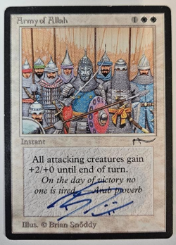 MTG ARMY OF ALLAH Arabian Nights Signed Card Brian Snoddy LP - Image 1