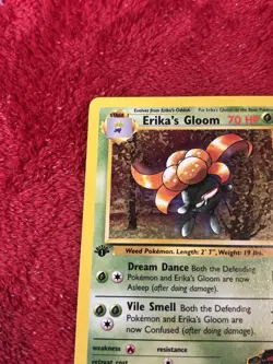 1st Edition Erika's Gloom 046/132 Gym Heroes Regular Wotc Pokemon Card Played - Image 2