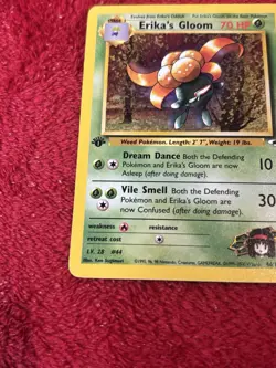 1st Edition Erika's Gloom 046/132 Gym Heroes Regular Wotc Pokemon Card Played - Image 3