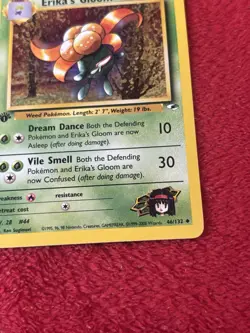1st Edition Erika's Gloom 046/132 Gym Heroes Regular Wotc Pokemon Card Played - Image 4