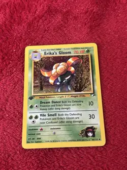 1st Edition Erika's Gloom 046/132 Gym Heroes Regular Wotc Pokemon Card Played - Image 5