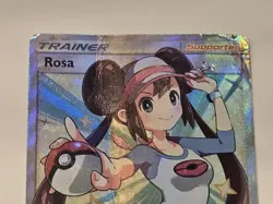 Rosa Full Art 236/236 Sm-Cosmic Eclipse Holo Card Pokemon Trainer *Damaged* - Image 2
