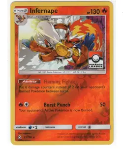 Infernape 23/156 Reverse Holo Pokemon League Stamped Promo Pokemon Card - Image 1
