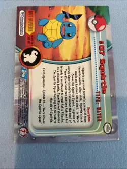 Squirtle #7 Blue Logo 1999 Topps TV Series 1 Nintendo Pokemon Card 8491 - Image 2