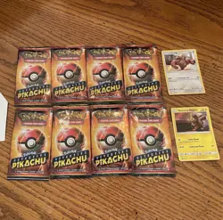8 Sealed 2-Card Pokemon TCG Detective Pikachu Promo Packs + Cards - Image 1