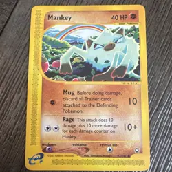 Pokemon Aquapolis Common Mankey Card No.92/147 - Image 1
