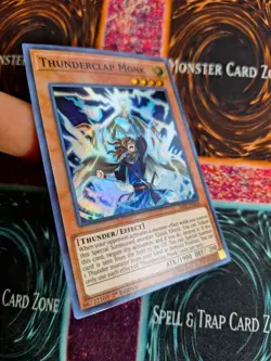 Yu-Gi-Oh! Thunderclap Monk SAST-EN026 Super Rare 1st Edition Near Mint - Image 2