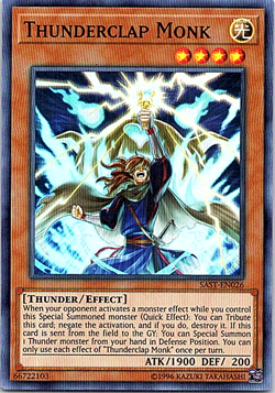 Thunderclap Monk SAST-EN026 Yu-Gi-Oh! Card Light Play Unlimited - Image 1