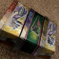 Pokemon Card 3 Tin set of Walking Wake, Gouging Fire, Raging Bolt 15 packs Total - Image 5