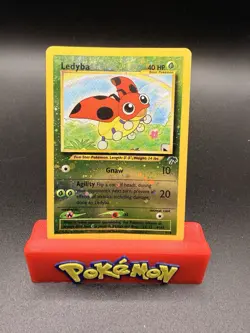 Ledyba 7/18 2001 Southern Islands Reverse Holo Pokemon Card Vintage Swirl HP - Image 1