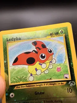 Ledyba 7/18 2001 Southern Islands Reverse Holo Pokemon Card Vintage Swirl HP - Image 2