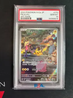 PSA 10 Pokemon Card Pikachu AR sv22 173/165 2023 Pokemon card 151 Japanese - Image 1