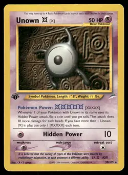 Pokemon Cards Unown [X] 30/105 1st Edition Neo Destiny WOTC Rare LP - Image 1
