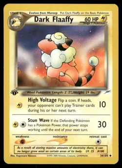 Pokemon Cards Dark Flaaffy 34/105 1st Edition Neo Destiny Uncommon LP - Image 1