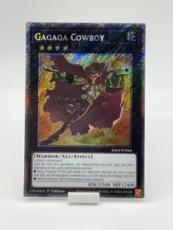 Yu-Gi-Oh! Gagaga Cowboy RA04-EN064 Platinum Secret Rare 1st Edition - Image 1