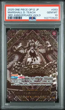 2025 ONE PIECE JPN OP12-LEGACY OF THE MASTER #093 MARSHALL D. TEACH PSA 10 - Image 1