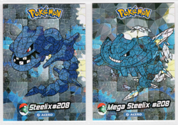 CRYSTAL CARD * STEELIX & MEGA STEELIX - CRACKED ICE HOLO * POKEMON - Image 1