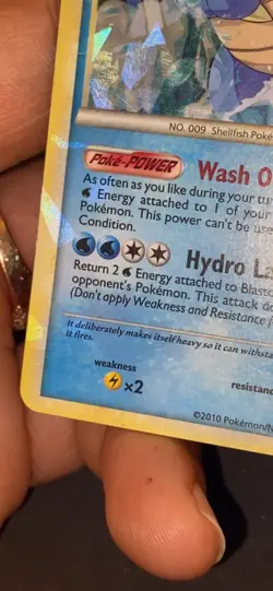 Pokemon TCG Blastoise 13/95 Cracked Ice HOLO BLEED ERROR Rare HGSS Card LP - Image 5