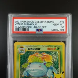 PSA 10 Venusaur 15/102 Pokemon Celebrations Classic Collection Holo Graded Card - Image 2