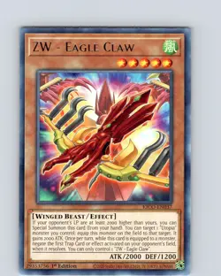 Yu-Gi-Oh TCG ZW - Eagle Claw KICO-EN037 1st Edition Regular Rare Card NM - Image 1