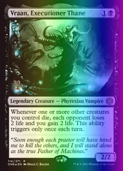 MTG Vraan, Executioner Thane (114s/160) Phyrexia All Will Be One Promos LP FOIL - Image 1