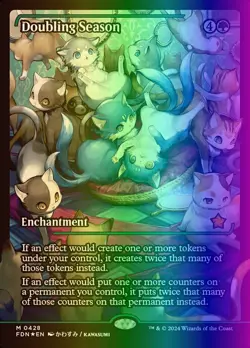 MTG Magic the Gathering Doubling Season (428/789) Foundations LP FOIL - Image 1