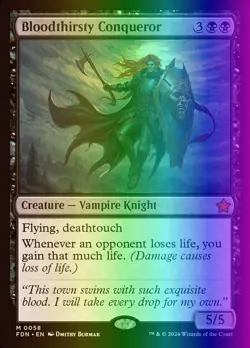 MTG Magic the Gathering Bloodthirsty Conqueror (58/789) Foundations LP FOIL - Image 1