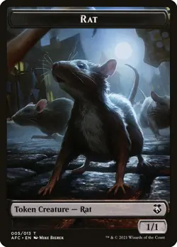 Token - Rat // Zombie (5/359) Adventures in the Forgotten Realms Commander LP - Image 1