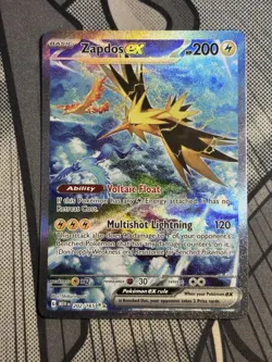 Pokemon TCG Zapdos EX 202/165 Scarlet & Violet 151 SIR Holo NM Card English - Image 1