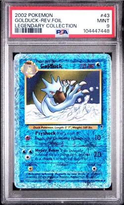 2002 Pokemon Legendary Collection #43 /110 GOLDUCK REVERSE FOIL PSA 9 Low Pop - Image 1