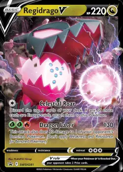 Pokemon Regidrago V (SWSH281/322) SWSH Black Star Promos NM HOLO - Image 1