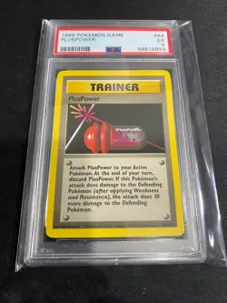 1999 Pluspower #84 Base Set Original Pokemon Trainer Card PSA 5 - Image 1
