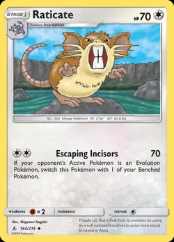 Pokemon Raticate (144/241) Unbroken Bonds LP REVERSE HOLO - Image 1
