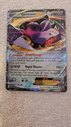 Pokemon TCG Genesect EX Ultra Rare Mint Fates Collide 64/124 w Toploader - Image 1
