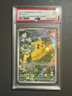 2024 POKEMON BLACK STAR PROMO SVP EN #088 PIKACHU PALDEA ADVENTURE CHEST PSA 9 - Image 1