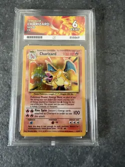 Pokemon TCG Charizard 4/102 Base Set Unlimited Holo Ace 6 - Image 1