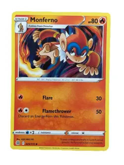 New: 2022 Pokemon TCG Monferno 025 Swsh09: Brilliant Stars Regular Uncommon - Image 1