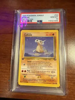 1999 POKEMON JUNGLE 1ST ED #50 CUBONE PSA 10 - Image 1