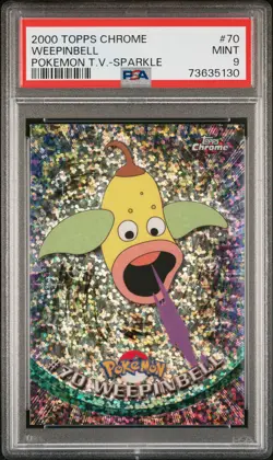 2000 TOPPS CHROME POKEMON T.V. SPARKLE #70 WEEPINBELL PSA 9 - Image 1